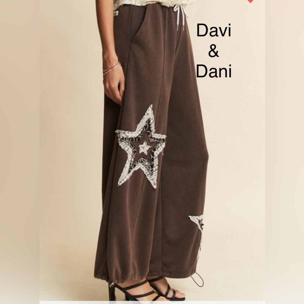 BPB13-5🤎🤍DAVI & DANI delicious Chocolate Star embellished denim perfect day2date - Picture 6 of 9